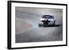 Mustang on Race Track Watercolor-NaxArt-Framed Art Print