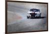 Mustang on Race Track Watercolor-NaxArt-Framed Art Print