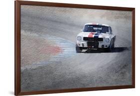 Mustang on Race Track Watercolor-NaxArt-Framed Art Print