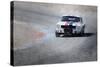 Mustang on Race Track Watercolor-NaxArt-Stretched Canvas