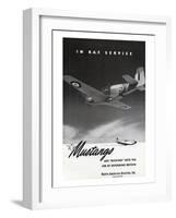 Mustangs In R.A.F. Service-null-Framed Art Print