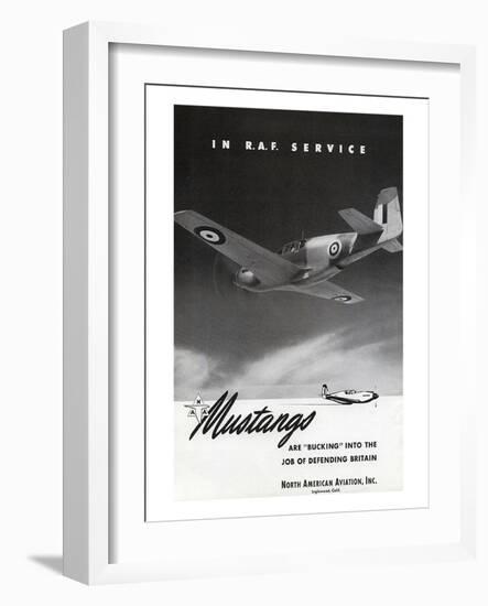 Mustangs In R.A.F. Service-null-Framed Art Print