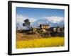 Mustard Fields with the Annapurna Range of the Himalayas in the Background, Gandaki, Nepal, Asia-Mark Chivers-Framed Photographic Print