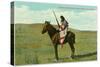 Mustatem Moutiapec on Horseback, Cree Indian-null-Stretched Canvas