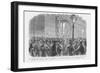 Mustering of Citizens at Railroad and Telegraph Office after Hearing About Morgan's Raid-Frank Leslie-Framed Art Print