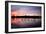 Mute Swans, Cygnus Olor, Swim on Pen Ponds at Sunset in Richmond Park-Alex Saberi-Framed Photographic Print