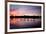 Mute Swans, Cygnus Olor, Swim on Pen Ponds at Sunset in Richmond Park-Alex Saberi-Framed Photographic Print