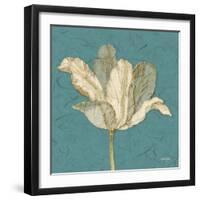 Muted Teal Behind Tulip-Diane Stimson-Framed Art Print