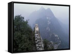 Mutianyu Great Wall Winding Through Misty Mountain, China-Keren Su-Framed Stretched Canvas