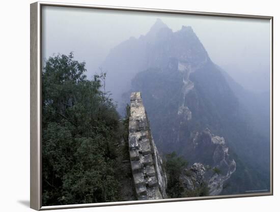 Mutianyu Great Wall Winding Through Misty Mountain, China-Keren Su-Framed Photographic Print