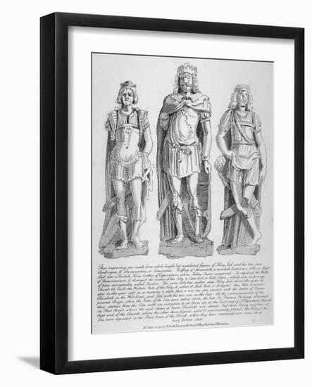 Mutilated Figures of the Mythical King Lud and His Two Sons Androgeus and Theomantius, 1795-John Thomas Smith-Framed Giclee Print