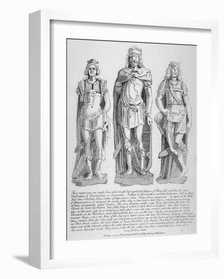 Mutilated Figures of the Mythical King Lud and His Two Sons Androgeus and Theomantius, 1795-John Thomas Smith-Framed Giclee Print