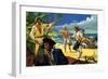 Mutineers from the Bounty Land on Pitcairn Island-Severino Baraldi-Framed Giclee Print
