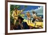 Mutineers from the Bounty Land on Pitcairn Island-Severino Baraldi-Framed Giclee Print