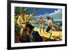 Mutineers from the Bounty Land on Pitcairn Island-Severino Baraldi-Framed Giclee Print