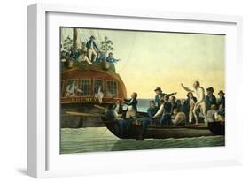 Mutineers Turning Lieutenant Bligh and Part of the Officers and Crew from His Majesty's Ship the Bo-Robert Dodd-Framed Giclee Print