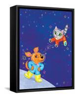 Mutt on the Moon - Jack & Jill-Elisa Chavarri-Framed Stretched Canvas