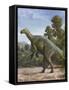 Muttaburrasaurus Langdoni in a Prehistoric Environment-null-Framed Stretched Canvas