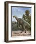 Muttaburrasaurus Langdoni in a Prehistoric Environment-null-Framed Art Print