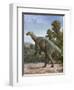 Muttaburrasaurus Langdoni in a Prehistoric Environment-null-Framed Art Print