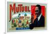 MuTuel Brand Cigar Box Label-Lantern Press-Framed Art Print