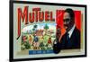 MuTuel Brand Cigar Box Label-Lantern Press-Framed Art Print