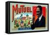 MuTuel Brand Cigar Box Label-Lantern Press-Framed Stretched Canvas
