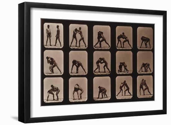 Muybridge Locomotion, Men Wrestling, 1881-Science Source-Framed Giclee Print