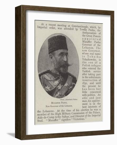 Muzaffer Pasha, New Governor of the Lebanon-null-Framed Giclee Print