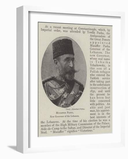 Muzaffer Pasha, New Governor of the Lebanon-null-Framed Giclee Print