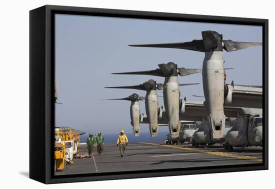 Mv-22 Ospreys Sit Ready for Launch on the Flight Deck of USS Kearsarge-null-Framed Stretched Canvas