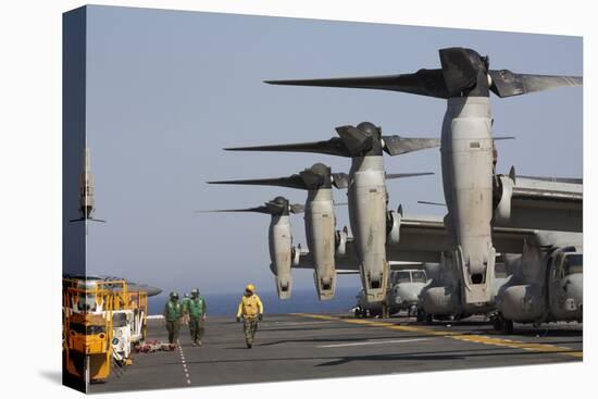 Mv-22 Ospreys Sit Ready for Launch on the Flight Deck of USS Kearsarge-null-Stretched Canvas