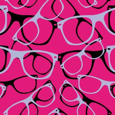 Glasses Seamless Pattern Retro Sunglasses. Vector Abstract Background
