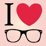 Print I Love Hipster Glasses And Mustaches-mvasya-Mounted Art Print