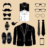 Set of Man Fashion Elements. Vector Illustration-mvasya-Framed Art Print