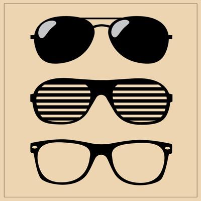 Set of Sunglasses. Vector Illustration Background