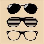 Set of Sunglasses. Vector Illustration Background-mvasya-Framed Art Print