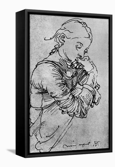 My Agnes, Durer's Wife Depicted as a Girl, 1495-Albrecht Durer-Framed Stretched Canvas