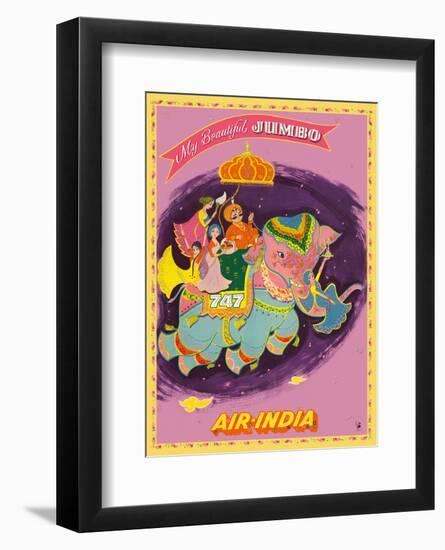 My Beautiful Jumbo - Boeing 747 Jumbo Jet - Air India-Pacifica Island Art-Framed Art Print