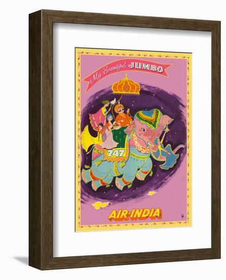 My Beautiful Jumbo - Boeing 747 Jumbo Jet - Air India-Pacifica Island Art-Framed Art Print