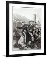 My Captain Kept Me Concealed Behind Him, and Cut Down Everyone Who Opposed Him, Candide Voltaire-Jean-Michel Moreau the Younger-Framed Giclee Print