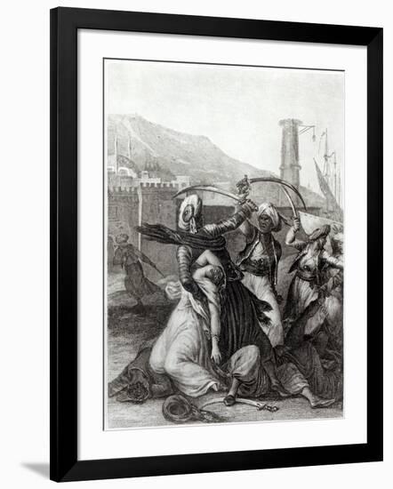 My Captain Kept Me Concealed Behind Him, and Cut Down Everyone Who Opposed Him, Candide Voltaire-Jean-Michel Moreau the Younger-Framed Giclee Print