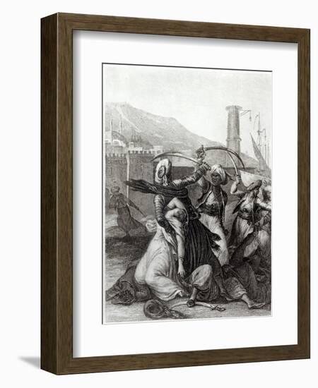 My Captain Kept Me Concealed Behind Him, and Cut Down Everyone Who Opposed Him, Candide Voltaire-Jean-Michel Moreau the Younger-Framed Giclee Print