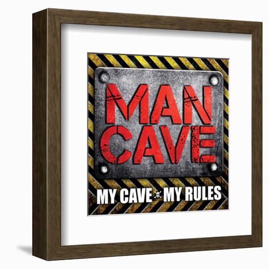 My Cave-My Rules Sq-SM Design-Framed Art Print