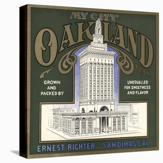 My City Oakland Brand - San Dimas, California - Citrus Crate Label-Lantern Press-Stretched Canvas