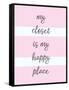 My Closet Is My Happy Place-Evangeline Taylor-Framed Stretched Canvas