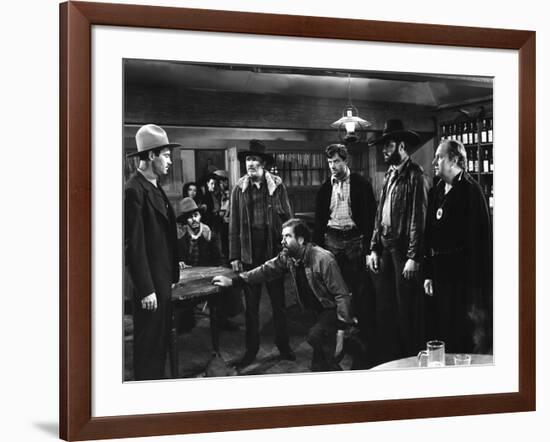 MY DARLING CLEMENTINE, 1946 directed by JOHN FORD Henry Fonda, Walter Brennan and John Ireland (b/w-null-Framed Photo