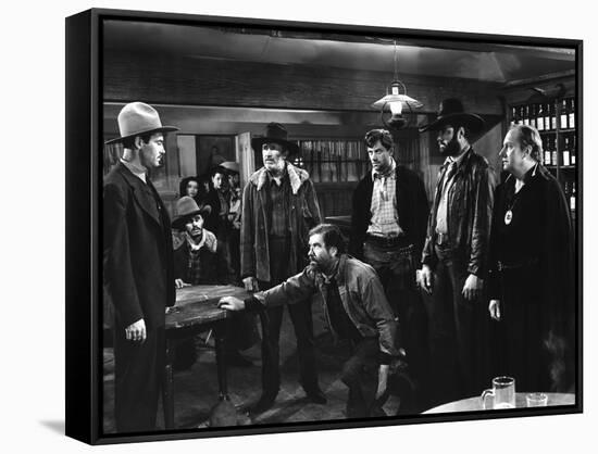 MY DARLING CLEMENTINE, 1946 directed by JOHN FORD Henry Fonda, Walter Brennan and John Ireland (b/w-null-Framed Stretched Canvas