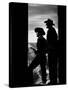 MY DARLING CLEMENTINE, 1946 directed by JOHN FORD Victor Mature and Ward Bond (b/w photo)-null-Stretched Canvas