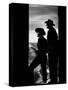 MY DARLING CLEMENTINE, 1946 directed by JOHN FORD Victor Mature and Ward Bond (b/w photo)-null-Stretched Canvas